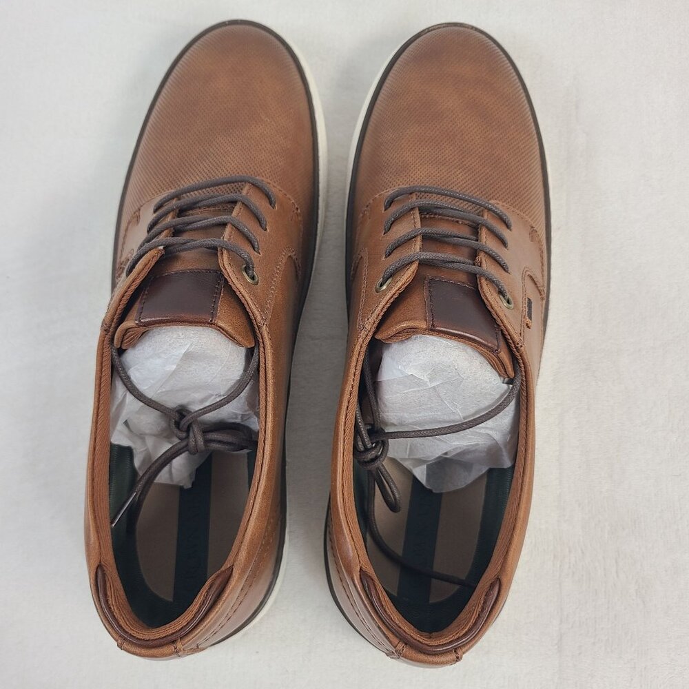 NEW Crown Vintage Brown Lace-Up Faux Leather Casual Shoes For Men Size 10.5M - Picture 7 of 10